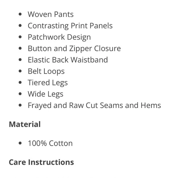 POL Contrasting Panel
Patchwork Wide Leg Pants in Natural Multi - Picture 6 of 14